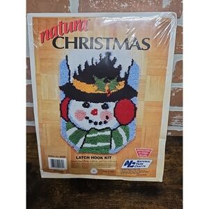 Natura National Yarn Crafts‎ Latch Hook Kit Christmas Jimmie Snowman 1991 New